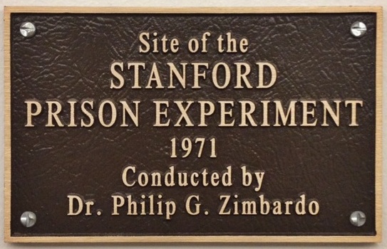 Plaque commémorative de l'expérience de la prison de Stanford