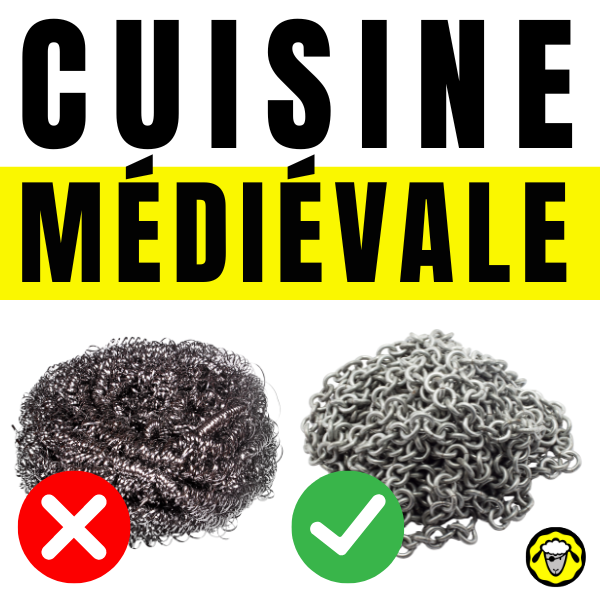 Dans la cuisine, pour récurer vos casseroles, une solution médiévale est très efficace: l'éponge abrasive en cotte de maille.