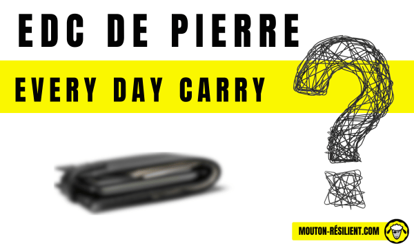 EDC de Pierre - une question et un objet flou, suggérant une exploration de son Every Day Carry.