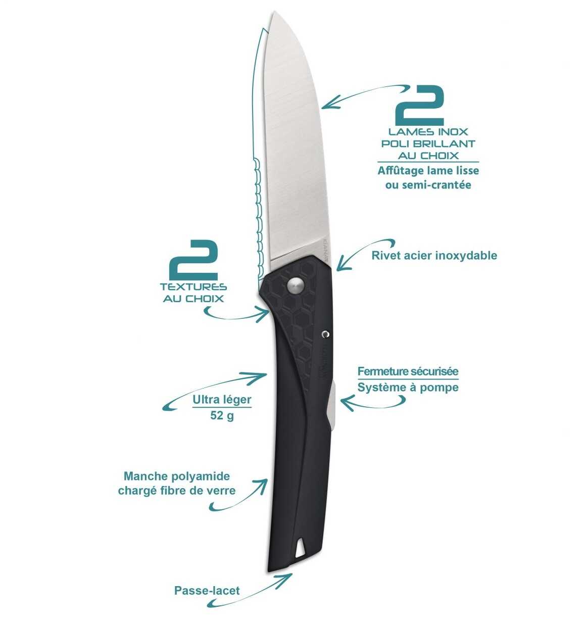 Caractéristiques du couteau Florinox Kiana