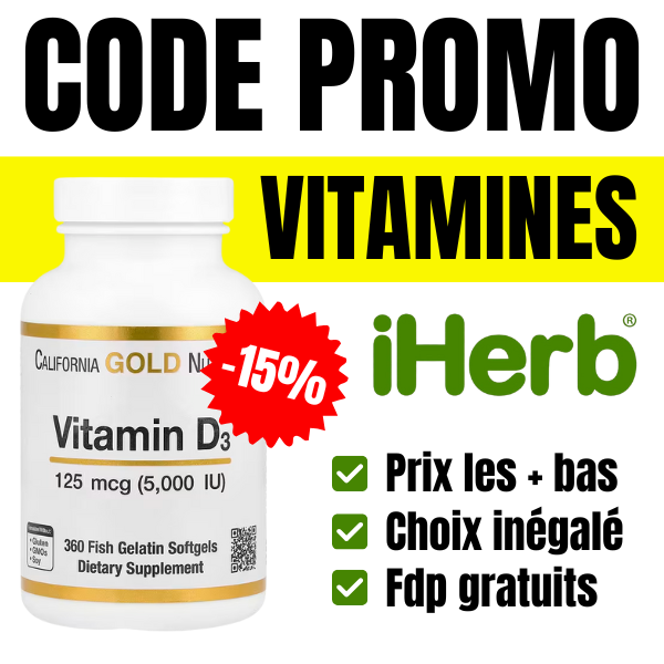 promo-vitamine-d3-iherb-15pourcent Promotion iHerb sur les vitamines D3 avec -15 %, prix bas, large choix et livraison gratuite