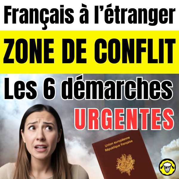 Illustration d’une Française inquiète avec un passeport français, évoquant les démarches à effectuer pour les ressortissants français vivant à l’étranger en cas de conflit ou de situation de crise.
